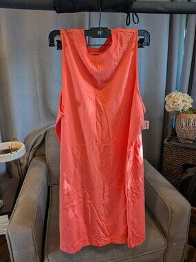 🌸 Hot Blood Orange Cotton T-Shirt Dress Old Navy NWT Size L